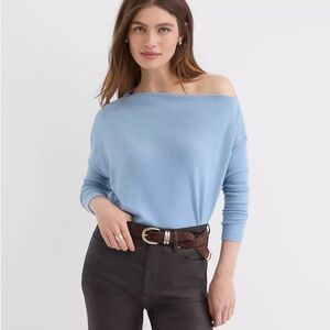 LOFT Light Blue Off-Shoulder Sweater